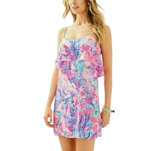 Lilly Pulitzer Whimsyfairy Summer Prairie Nautical Pascha Pink Twee Lexi Dress S - Picture 3 of 16